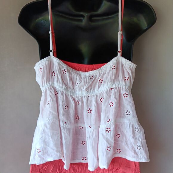 American Eagle Vintage Inspired White Eyelet Baby doll Top SZ Med. Cottage Core - Picture 3 of 5